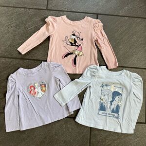 GapXDisney Toddler Girl Long Sleeve Shirts - Set of 3